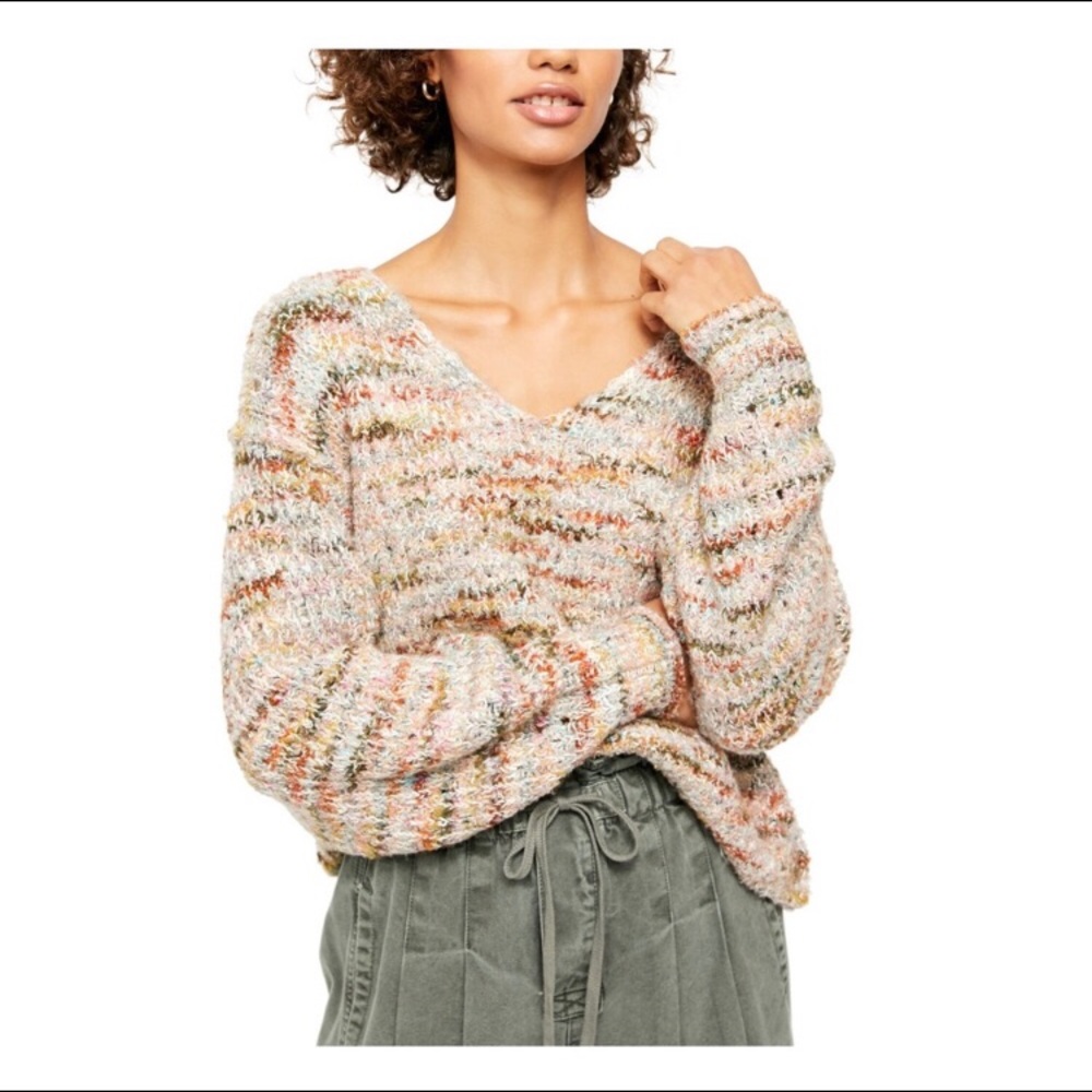Free People Highland V-Neck Mendocino Sweater
